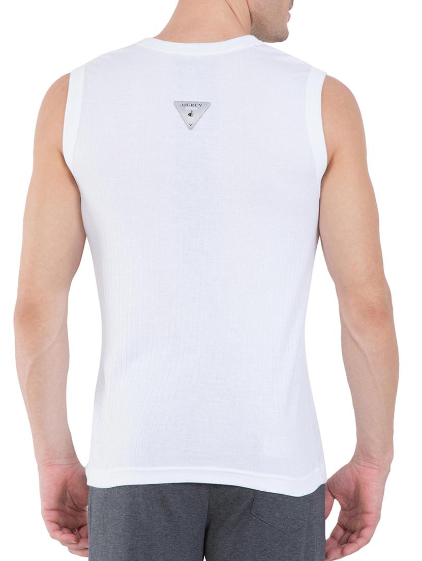 white cotton blend vest - 13120662 - Zoom Image - 3