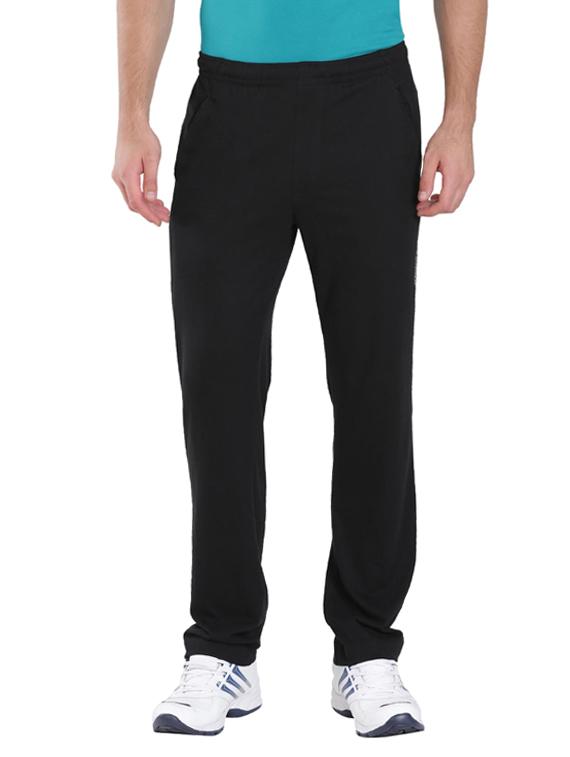 black cotton full length track pant - 13120742 - Zoom Image - 1