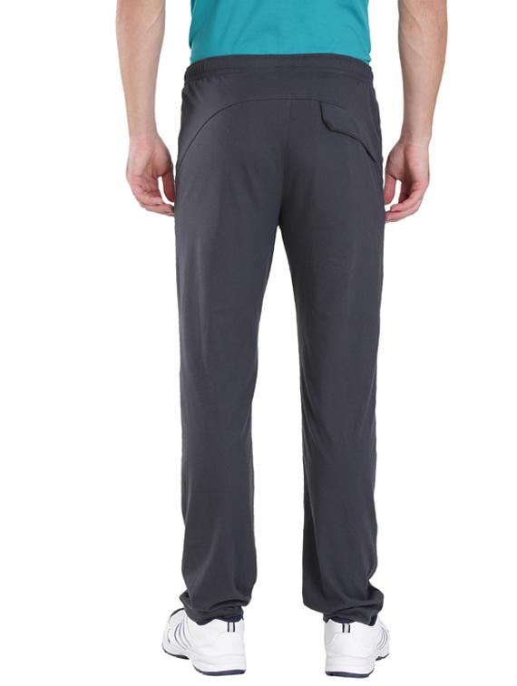 grey cotton full length track pant - 13120743 - Zoom Image - 3