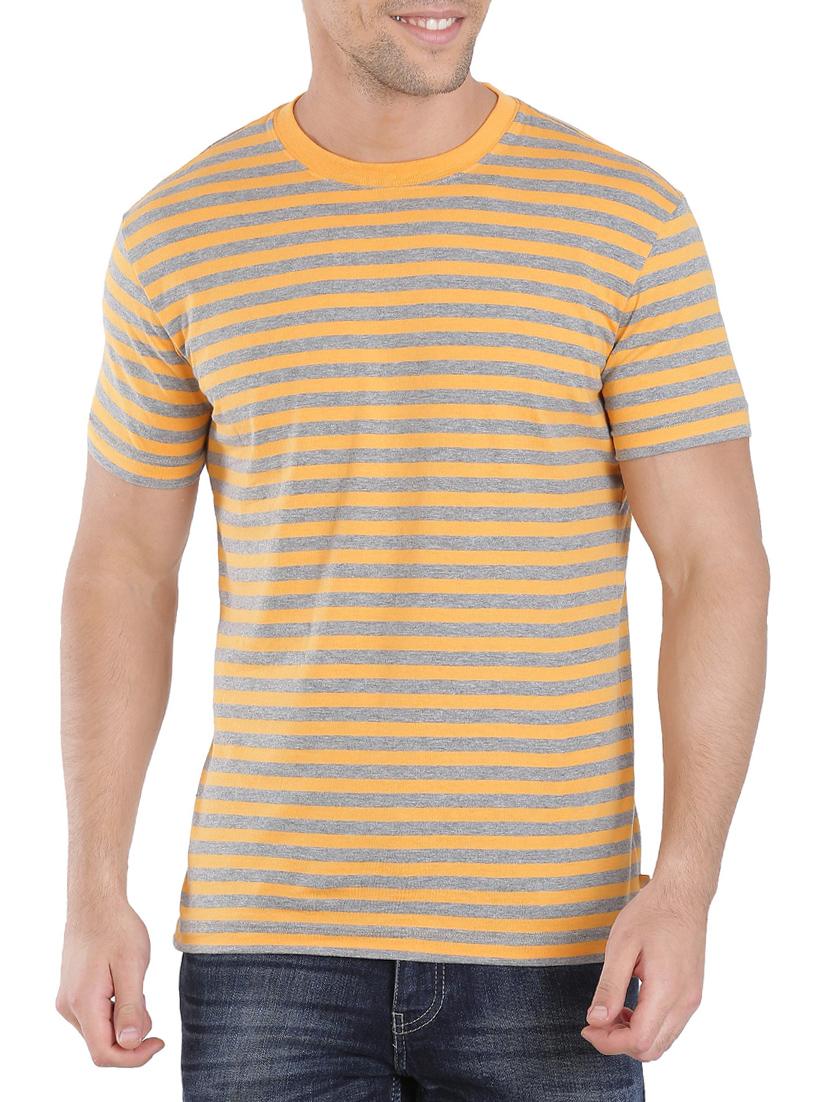 yellow cotton striped t-shirt - 13120797 - Zoom Image - 1