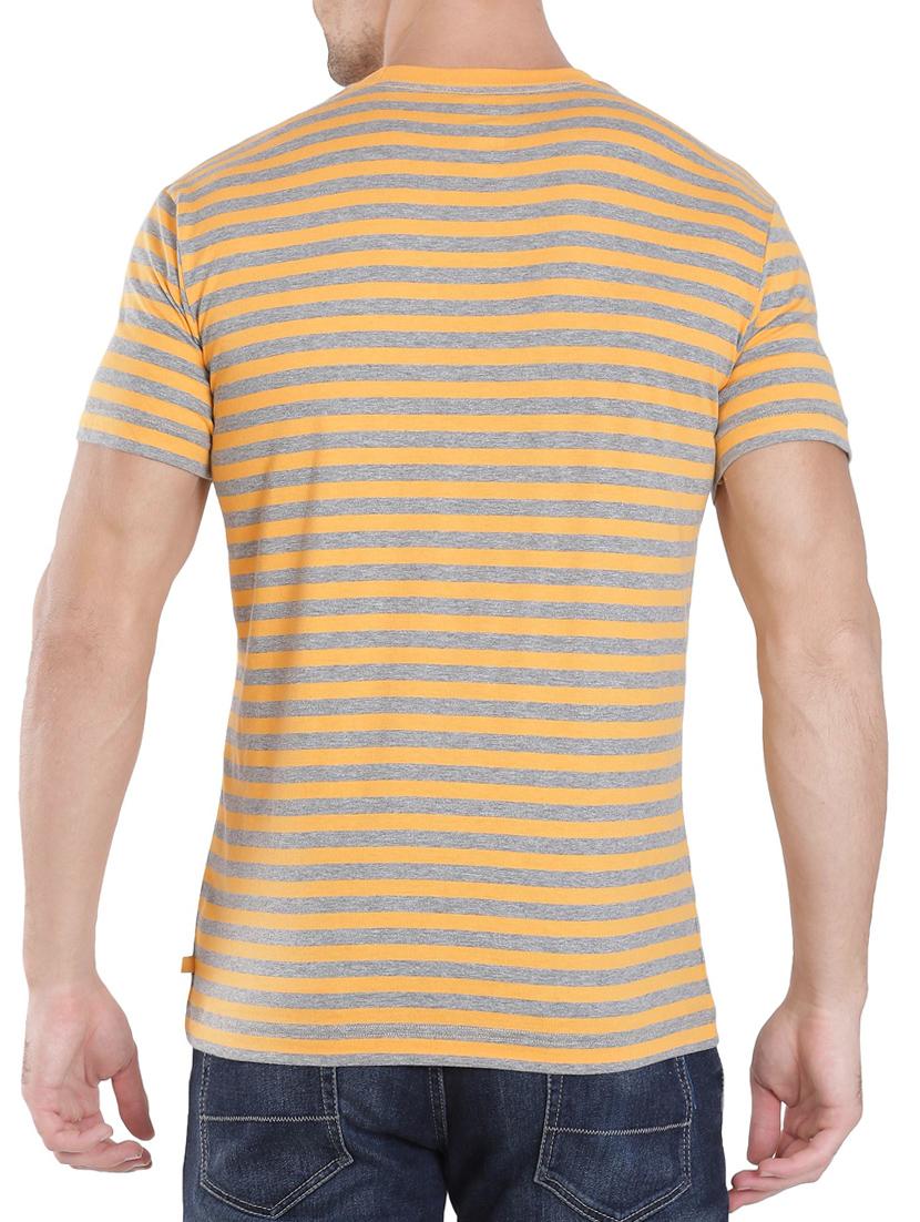 yellow cotton striped t-shirt - 13120797 - Zoom Image - 3