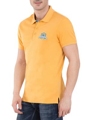 solid yellow cotton polo t-shirt - 13120811 - Standard Image - 2