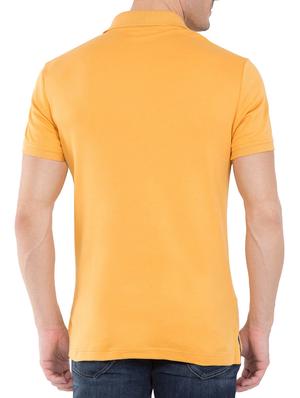 solid yellow cotton polo t-shirt - 13120811 - Standard Image - 3