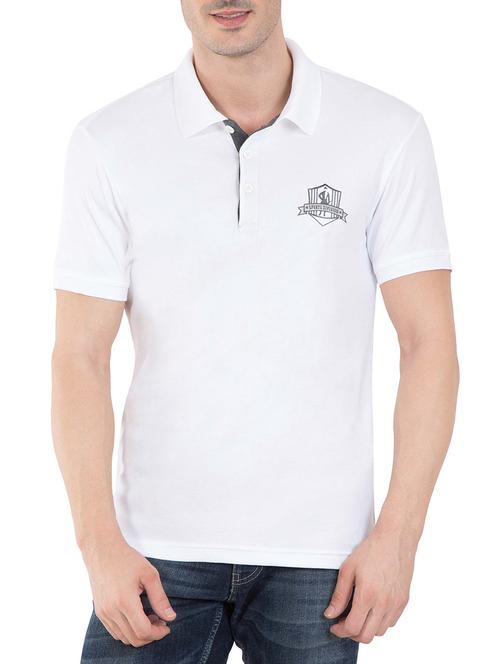 white cotton polo tshirt - 13120819 - Standard Image - 1