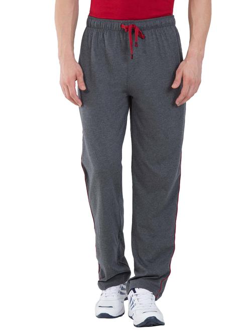 grey cotton full length track pant - 13121369 - Standard Image - 1