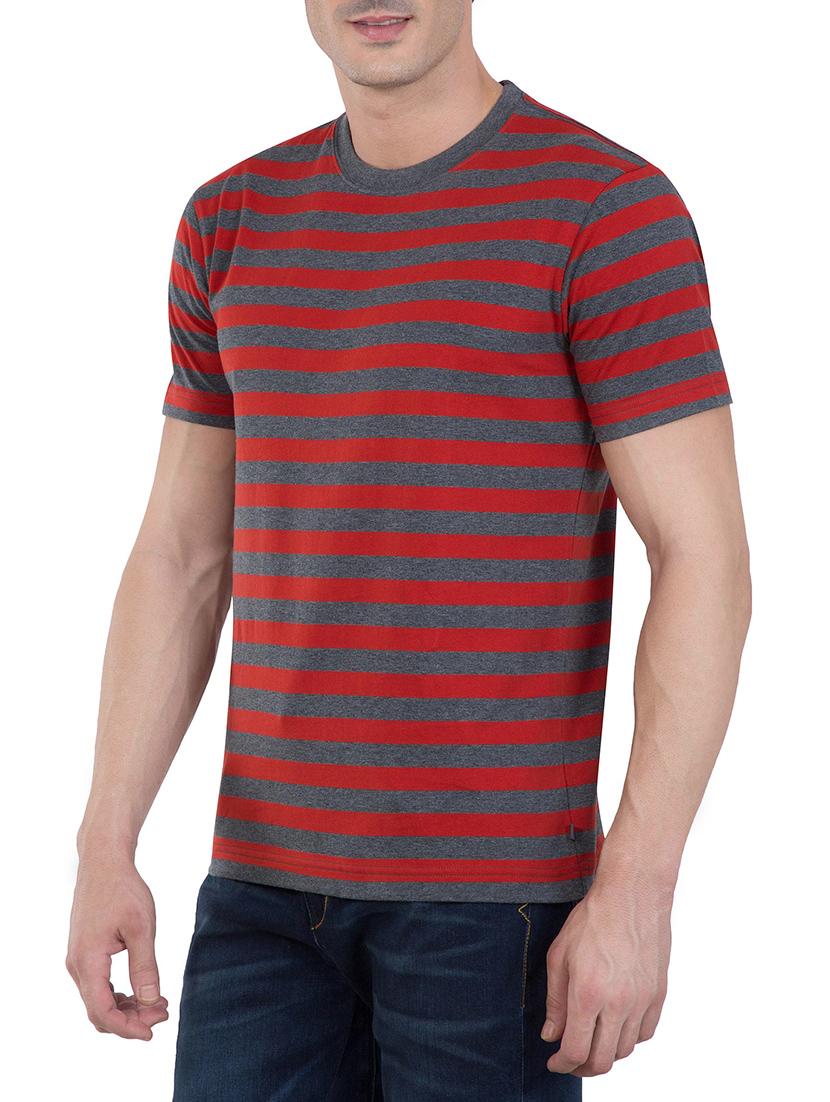 grey and red cotton t-shirt - 13121486 - Zoom Image - 2