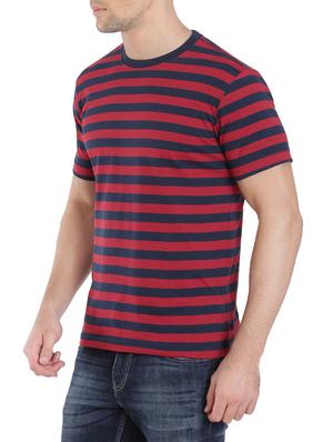 navy blue cotton striped t-shirt - 13121493 - Standard Image - 2