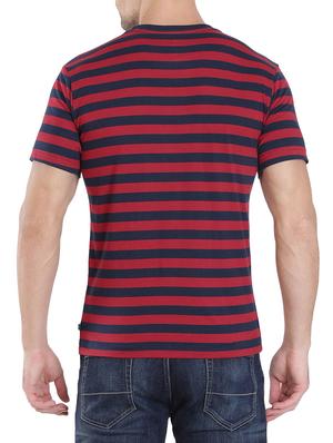 navy blue cotton striped t-shirt - 13121493 - Standard Image - 3
