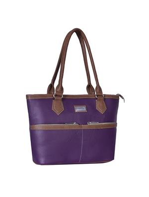 purple leatherette handbag - 13123284 - Standard Image - 4