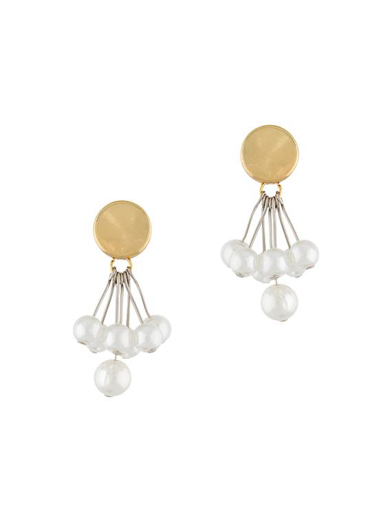 white metal drop earrings - 13132528 - Zoom Image - 1