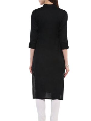 plain straight kurta - 13132873 - Standard Image - 3