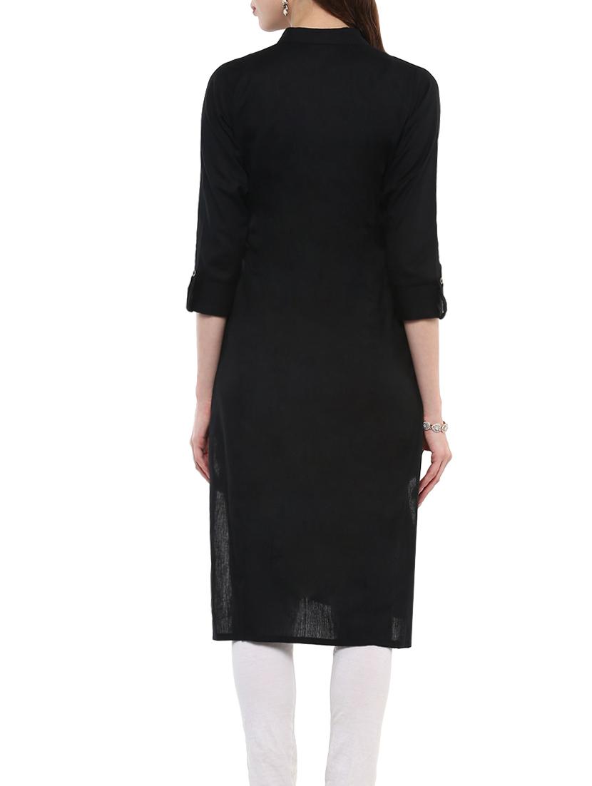 plain straight kurta - 13132873 - Zoom Image - 3