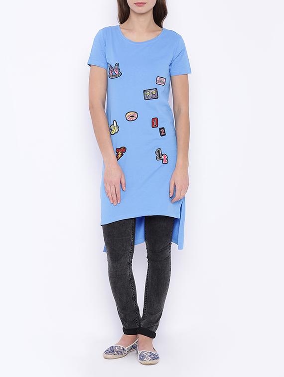 light blue cotton tunic - 13138374 - Zoom Image - 1
