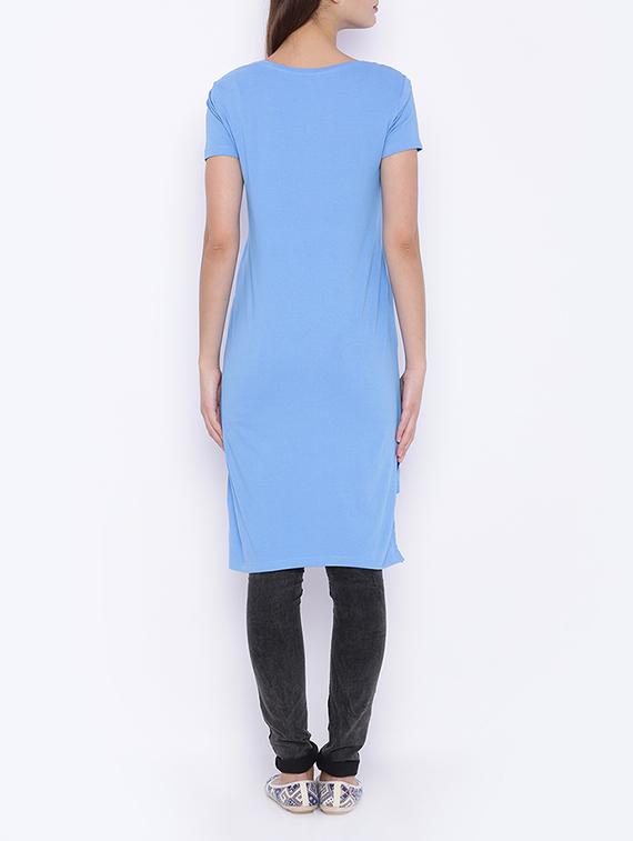 light blue cotton tunic - 13138374 - Zoom Image - 3