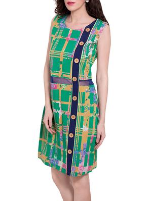 green printed cotton dress - 13144652 - Standard Image - 2