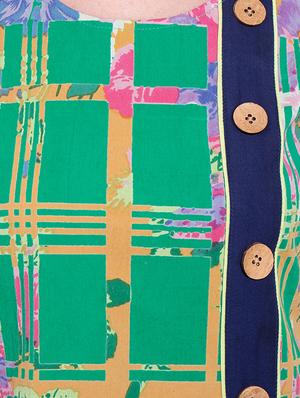 green printed cotton dress - 13144652 - Standard Image - 4