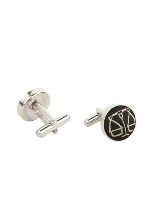black micro fiber tie, cufflinks and a pocket square - 13148374 - Standard Image - 3
