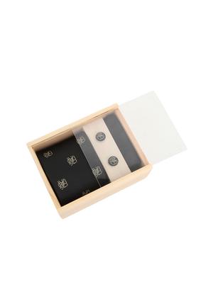 black micro fiber tie, cufflinks and a pocket square - 13148381 - Standard Image - 2