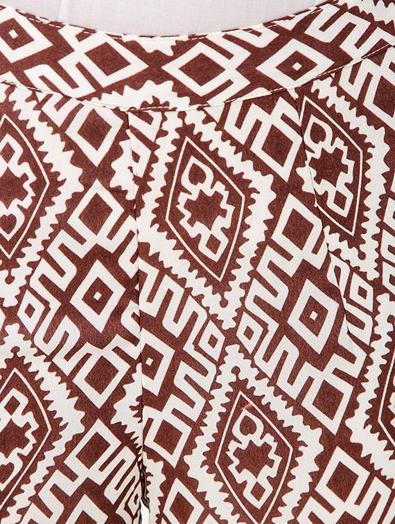 brown printed georgette palazzo - 13149963 - Zoom Image - 4