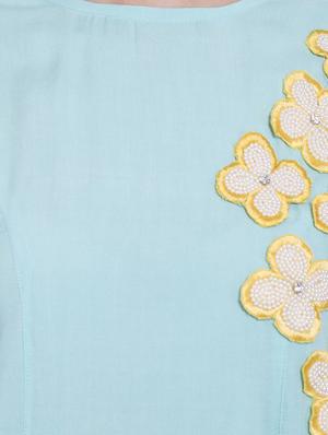 blue viscose regular top - 13154483 - Standard Image - 4