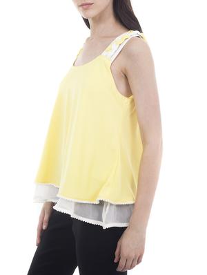 yellow crepe layered top - 13154503 - Standard Image - 2