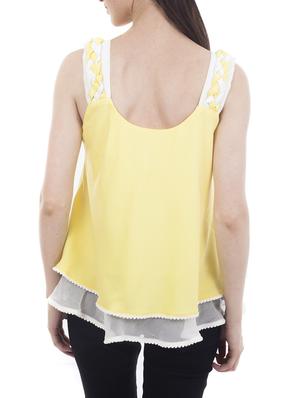 yellow crepe layered top - 13154503 - Standard Image - 3