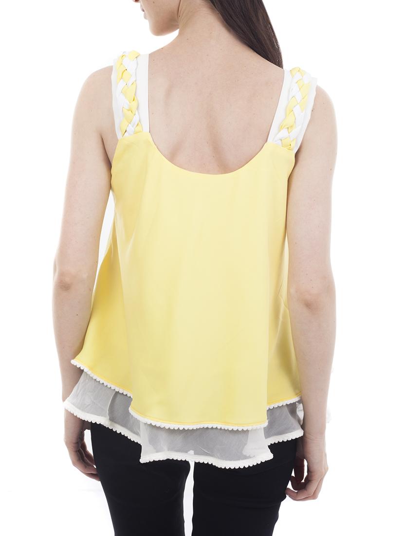 yellow crepe layered top - 13154503 - Zoom Image - 3