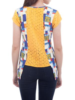 yellow viscose regular top - 13154507 - Standard Image - 3
