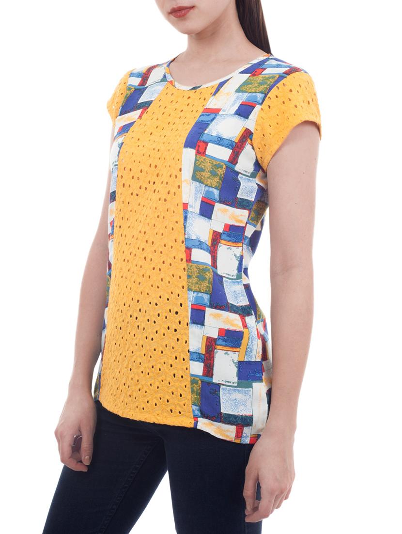 yellow viscose regular top - 13154507 - Zoom Image - 2