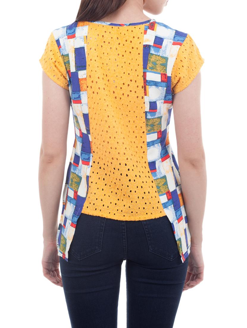 yellow viscose regular top - 13154507 - Zoom Image - 3