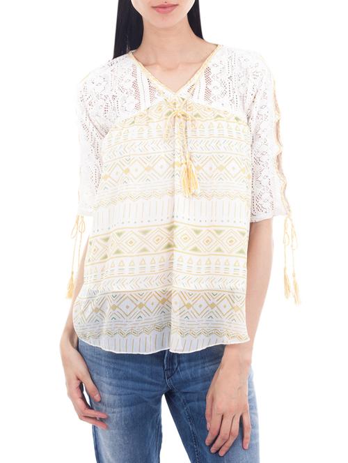 white polyester regular top - 13154516 - Standard Image - 1