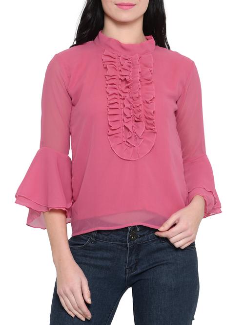 Ruffle Detail Bell Sleeved Top - 13155124 - Very Small Image - 1