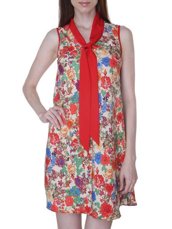 multicolored malai crepe georgette floral print dress - 1315755 - Zoom Image - 1