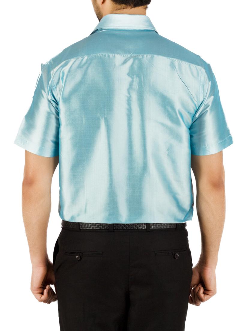light blue solid casual shirt - 13158680 - Zoom Image - 3
