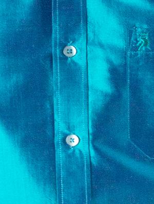 blue silk blend casual shirt - 13158696 - Standard Image - 4