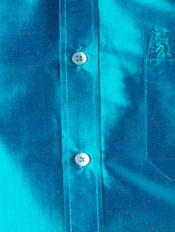 blue silk blend casual shirt - 13158696 - Zoom Image - 4
