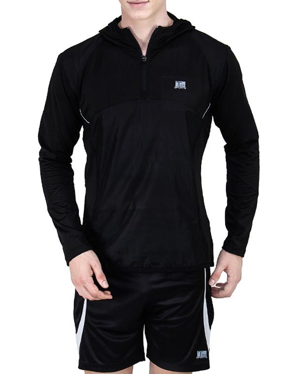 solid black polyester t-shirt - 13159040 - Zoom Image - 1