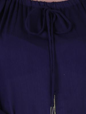 navy blue rayon regular top - 13159210 - Standard Image - 4