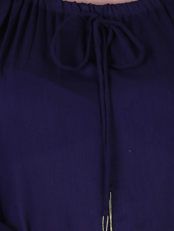 navy blue rayon regular top - 13159210 - Zoom Image - 4