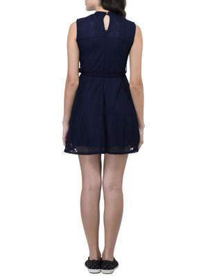 mock neck laced belted dress - 13169888 - Standard Image - 3