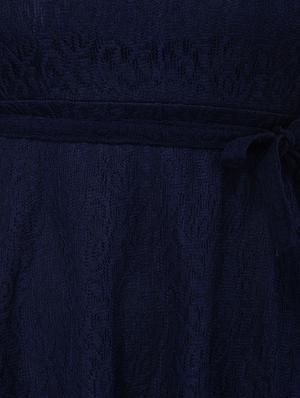 mock neck laced belted dress - 13169888 - Standard Image - 4