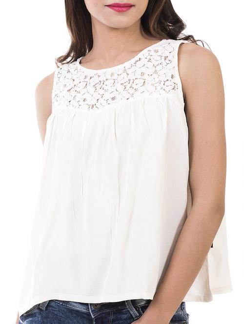 cream viscose regular top - 13170638 - Standard Image - 1