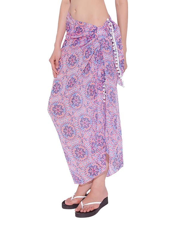 pink printed sarong - 13172123 - Zoom Image - 2