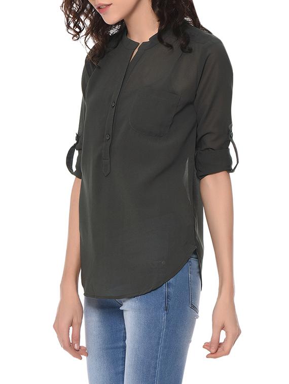 grey polyester regular top - 13175231 - Zoom Image - 2