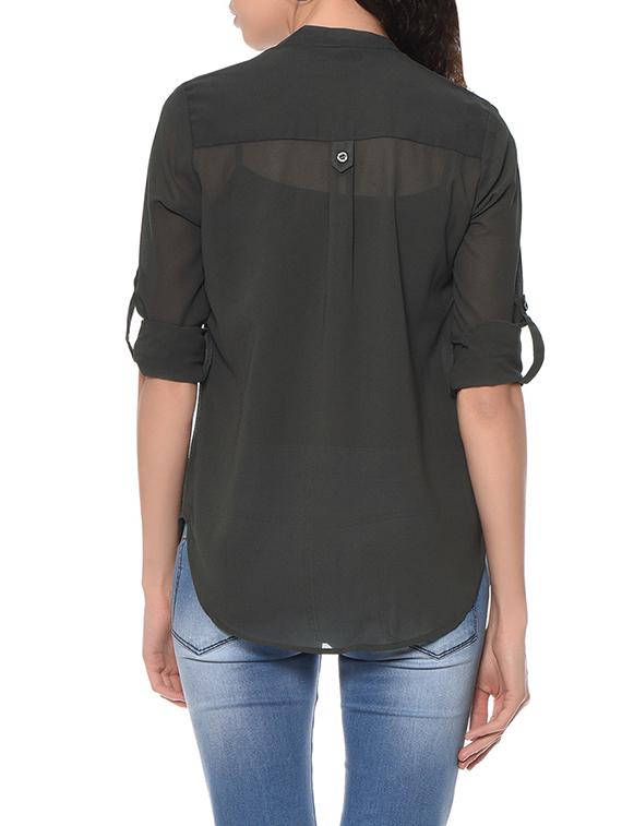 grey polyester regular top - 13175231 - Zoom Image - 3