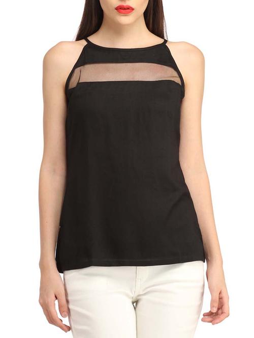 solid black cotton top - 13179995 - Standard Image - 1