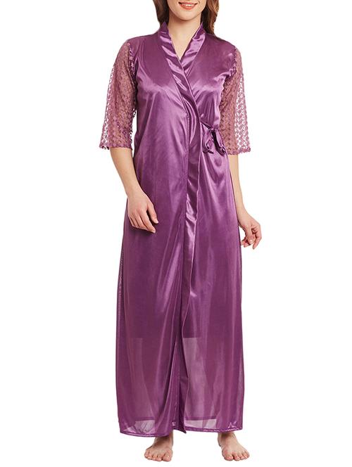 purple satin nightwear set - 13182897 - Standard Image - 1