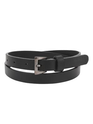 aditi wasan genuine leather black elegant matte black belt - 13182998 - Standard Image - 2