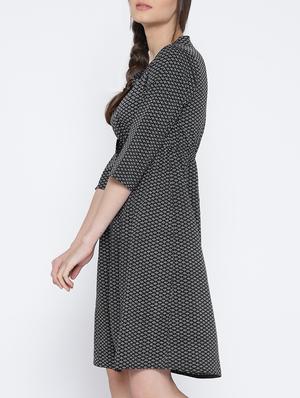 black polyester aline dress - 13187017 - Standard Image - 2