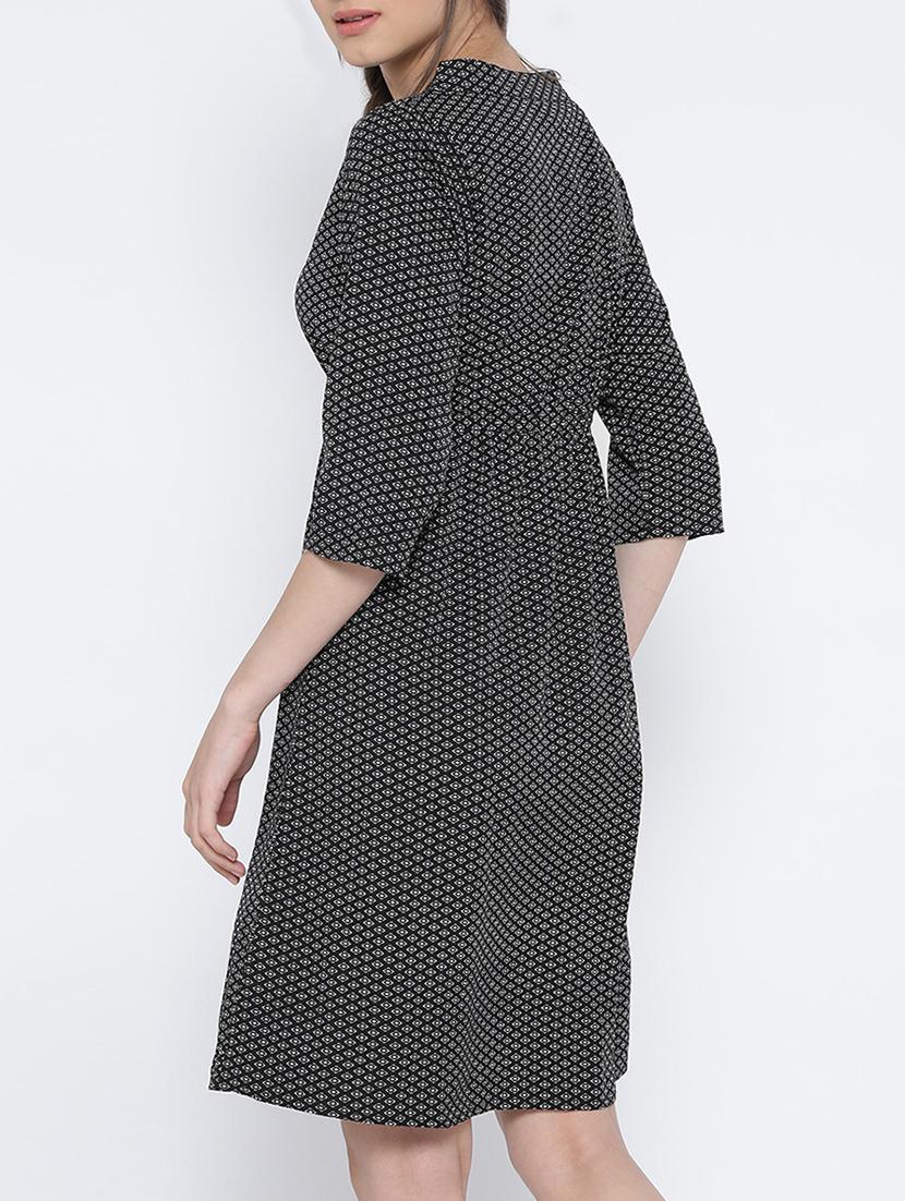 black polyester aline dress - 13187017 - Zoom Image - 3